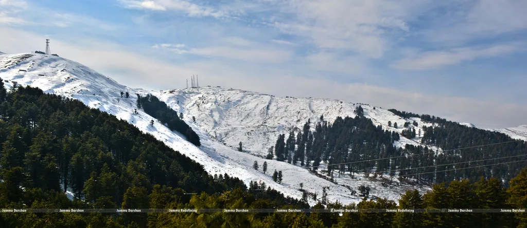 Snow-covered Nathatop hill station, Udhampur district