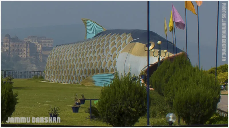 Fish-mouth entrance to Bagh-e-Bahu Aquarium, Jammu