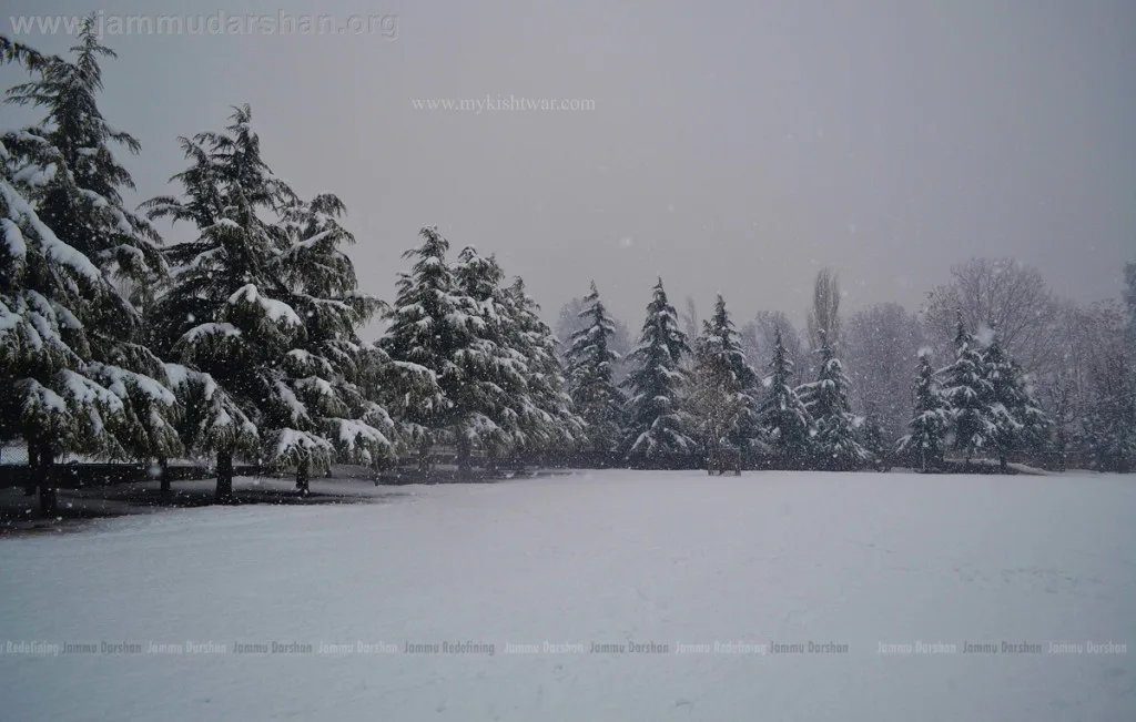 Winter snowfall in Kishtwar town, Jammu