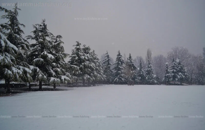Winter snowfall in Kishtwar town, Jammu