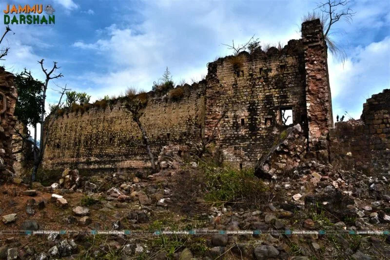 Stone fort interior rooms at Laddan, Udhampur