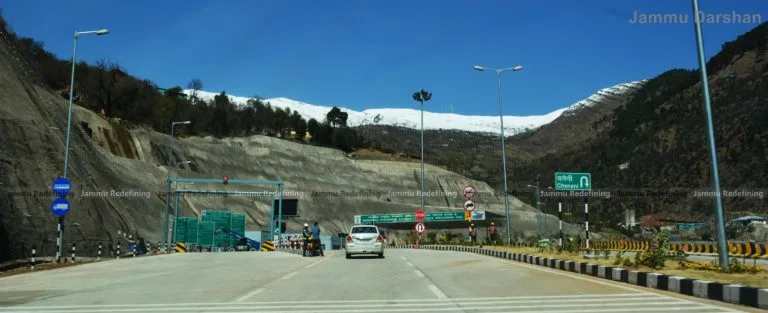 Mountain approach road to Chenani tunnel portal, Jammu
